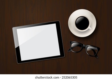 Office desk vector.