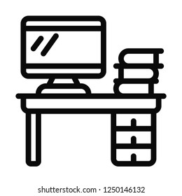Office desk vector icon