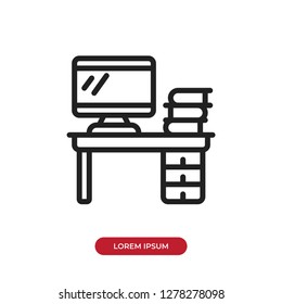 Office desk vector icon