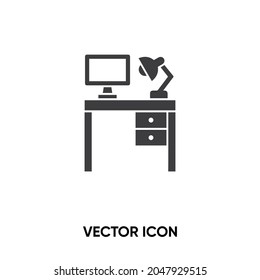 Office desk vector icon. Modern, simple flat vector illustration for website or mobile app.Workplace symbol, logo illustration. Pixel perfect vector graphics	
