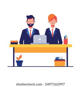 An Office Desk Vector Illustration - Ideal for T-shirt Design, Hoodie Design, Pillow Cover Design, and More