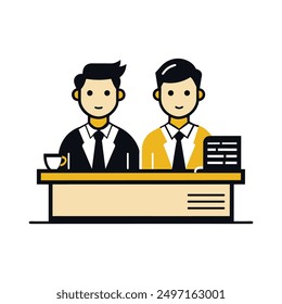 An Office Desk Vector Illustration - Ideal for T-shirt Design, Hoodie Design, Pillow Cover Design, and More