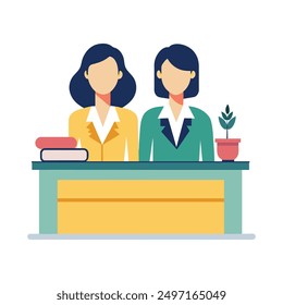 An Office Desk Vector Illustration - Ideal for T-shirt Design, Hoodie Design, Pillow Cover Design, and More