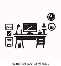 
office desk  vector isolated .eps