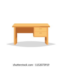 Office desk vector isolated illustration