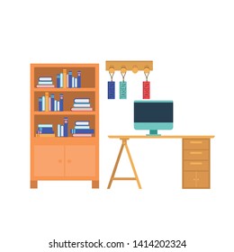 office desk with white background