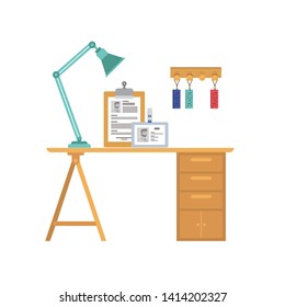 office desk with white background