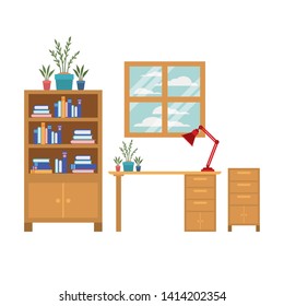 office desk with white background