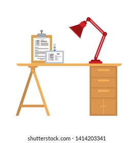 office desk with white background