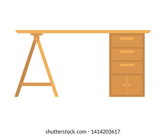 office desk with white background