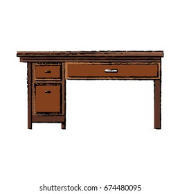 office desk wooden drawer handle furniture