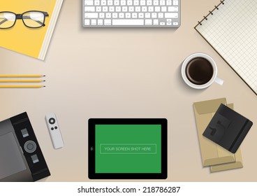 office desk ,working on  table