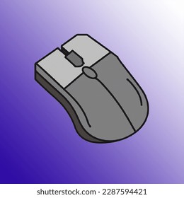 escritorio espacio de trabajo ratón de computadora con ratón elegante en vector gris