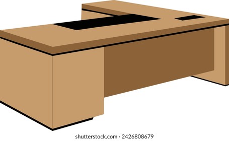 Office desk.Modern business workplace. Home workspace table.Vector illustration.