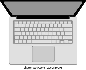 Office, desktop.Laptop layout on an isolated white background.