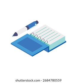 Diario de oficina Ilustración vectorial isométrica 