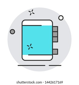 Office diary or notebook with bookmarks icon. Modern flat design style. Vector simple illustration icon for web site page, marketing, mobile app, design element on white background