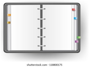 Office diary notebook and notepad organizer with no line, create by vector
