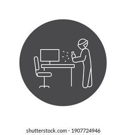 Office Disinfection Black Glyph Icon. Cleaning Service. Pictogram For Web, Mobile App