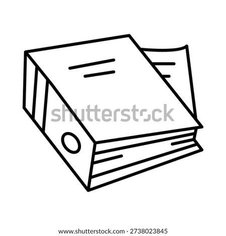 Office Document Binder Outline Icon – File Folder Line Vector