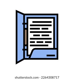vector de icono de color de archivo de documentos de oficina. signo de archivo de documento de oficina. ilustración de símbolo aislado