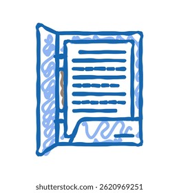 Archivo de documento de oficina Doodle Icono Croquis Vector. Documento de oficina Archivo Signo. Ilustración de símbolo aislado
