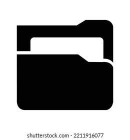 Office document file folder icon | Black Vector illustration |