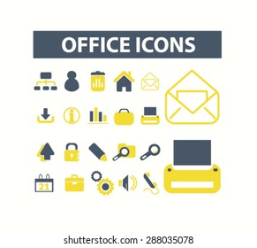 office, document, icons, signs, illustrations set, vector