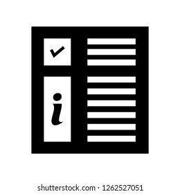 Office document information icon vector