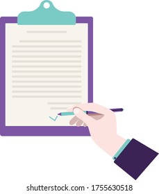 ilustración vectorial de firma de documentos de oficina