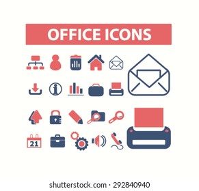 office, document, workplace isolated vector icons