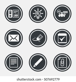 Office, documents and business icons.