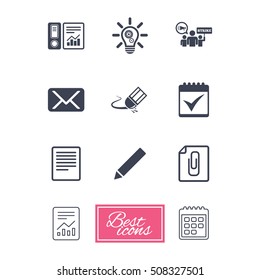 Office, documents and business icons.