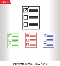 Office documents icons. Paper and folder icons set on white background. Vector illustration