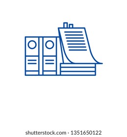 Office documents line icon concept. Office documents flat  vector symbol, sign, outline illustration.