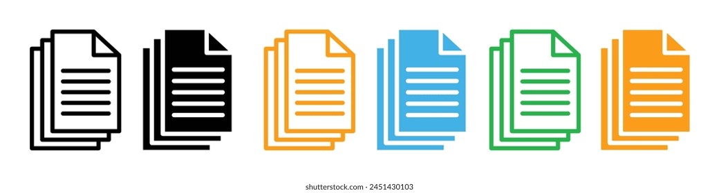 Office Documents Stack Icon Representing Bulk Paperwork and Files