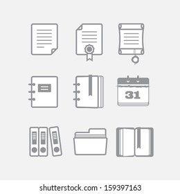 Office documents vector icons set