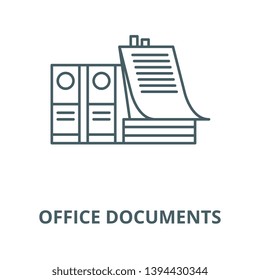 Office documents vector line icon, linear concept, outline sign, symbol