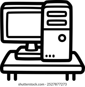 Ícone e ilustração de vetor de doodle do Office