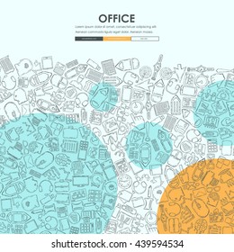 office Doodle Website Template Design
