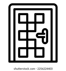Office door icon outline vector. Wooden design. Double interior