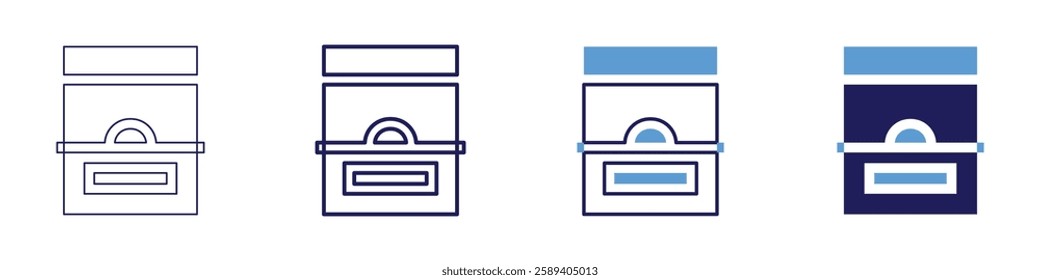 Office door lock icon in 4 different styles. Thin Line, Line, Bold Line, Duotone. Duotone style. Editable stroke.