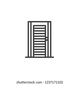 Office door outline icon. linear style sign for mobile concept and web design. Cabinet door simple line vector icon. Symbol, logo illustration. Pixel perfect vector graphics