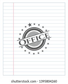 Office draw with pencil effect. Vector Illustration. Detailed.