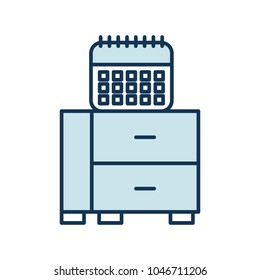 office drawer with calendar