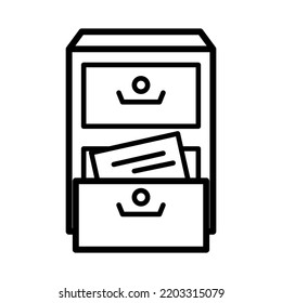 Icono del cajón de Office en la ilustración de diseño vectorial de moda