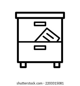 Icono del cajón de Office en la ilustración de diseño vectorial de moda
