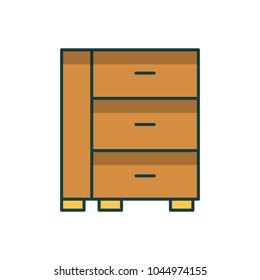 office drawer isolated icon