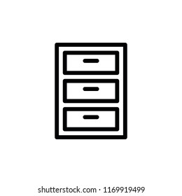 Office Drawer Line Icon