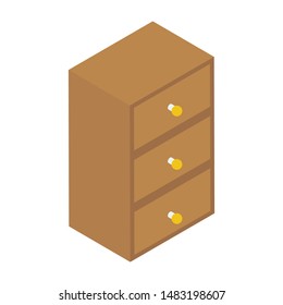 Office drawer vector isometric design 